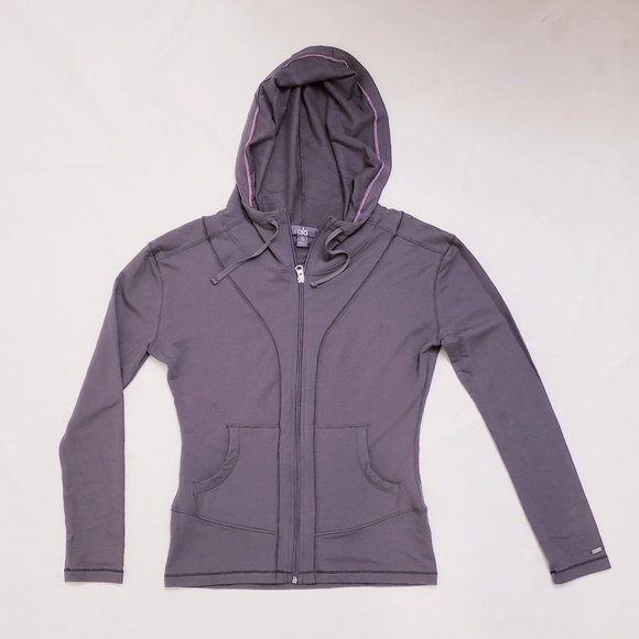 ALO Yoga Tops - Alo Yoga Grey Hooded Zip Jacket, Sz XS